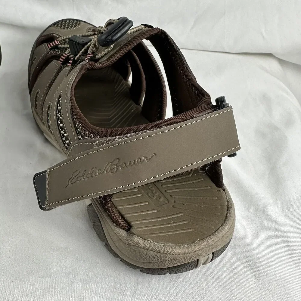 Eddie Bauer Womens Leather Sandals Hiking Walking Sport Blakely Brown Tan Pink 9